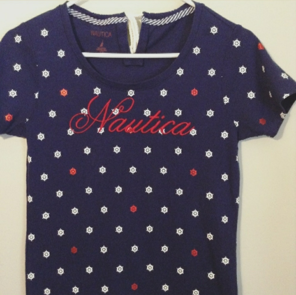 Nautica Red White & Blue Anchor Top